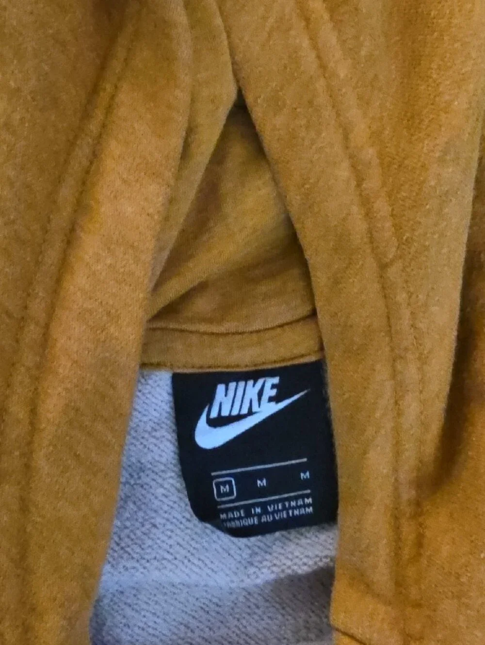 Nike Women's Mustard Yellow Hooded Pullover Sweatshirt